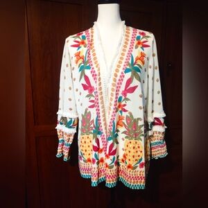 Chico's Open Front Cardigan Lightweight Sz 1 M